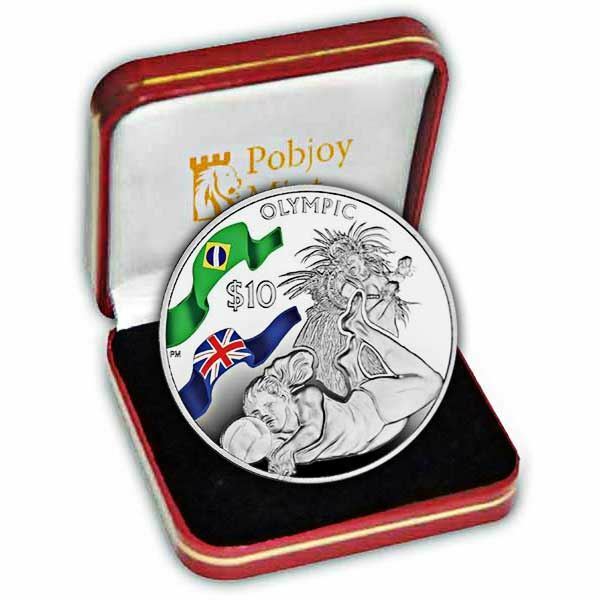 British Virgin Islands 2016 Rio Olympics Silver Beach Volleyball Colour Coin