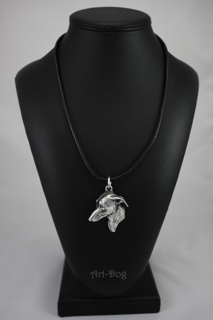 Italian Greyhound, Silver Covered Necklace, High Qauality Art Dog